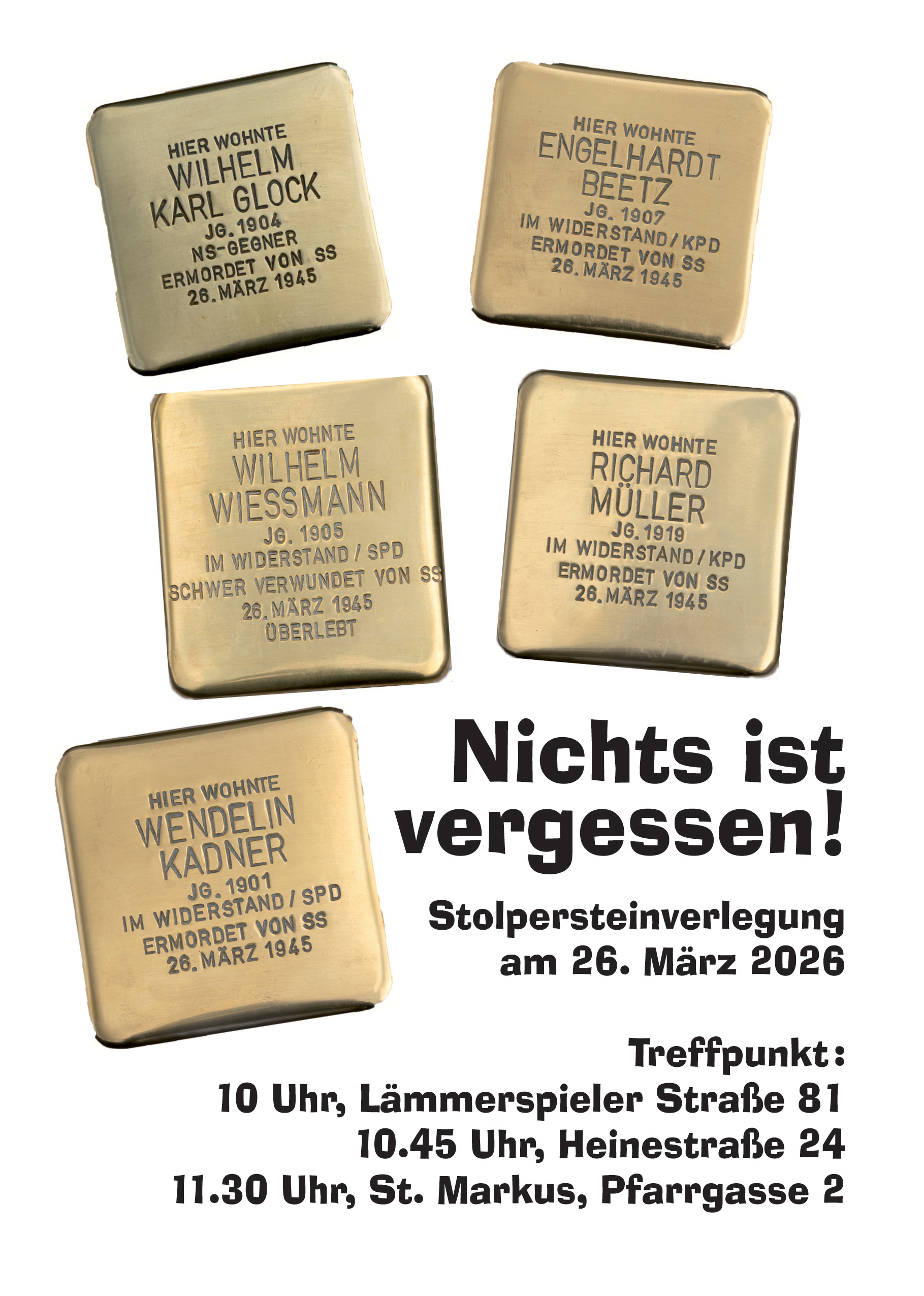 Stolpersteine März 2026